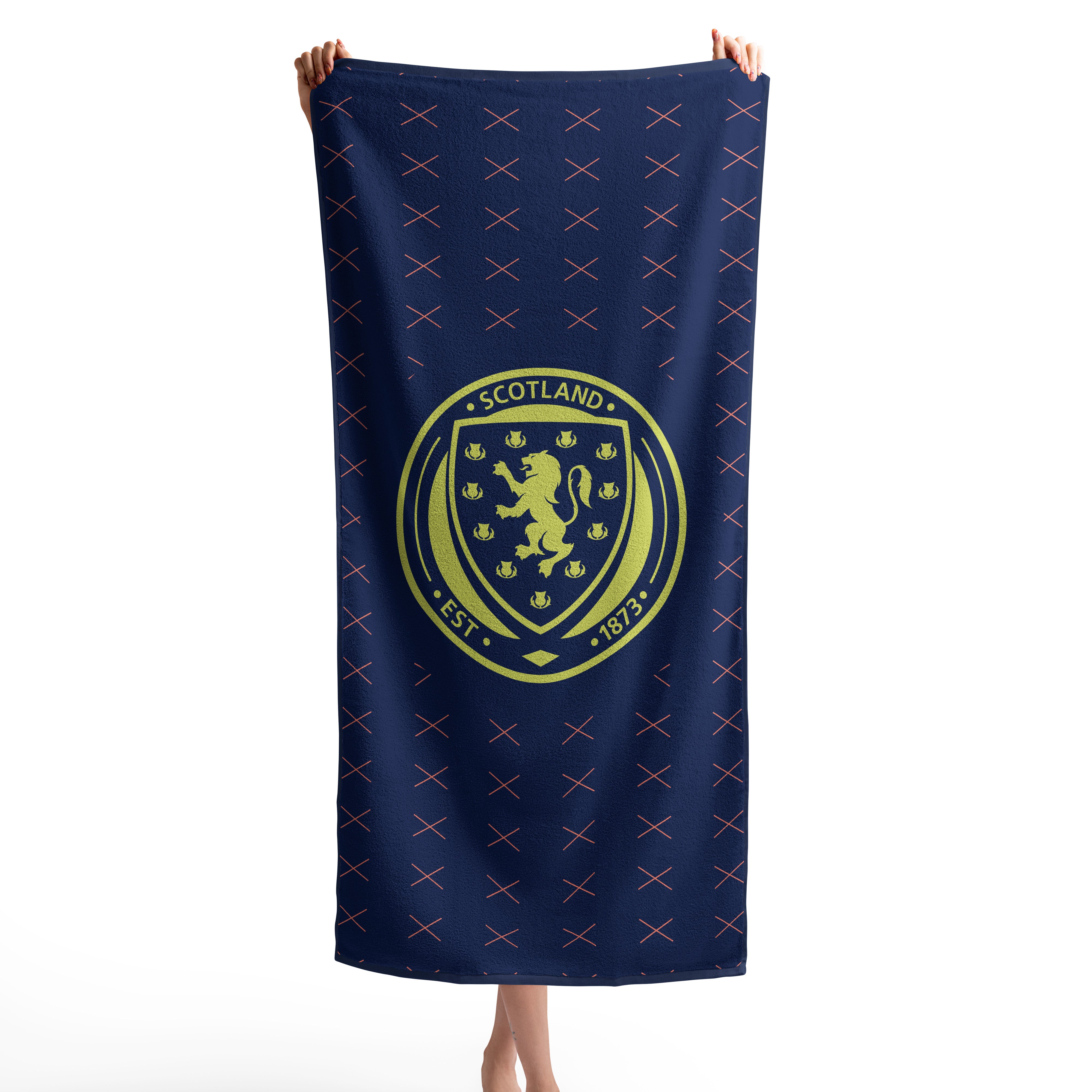 Scottish FA Tartan Saltire Pattern Option B Beach/Sports Towel (140x70 ...