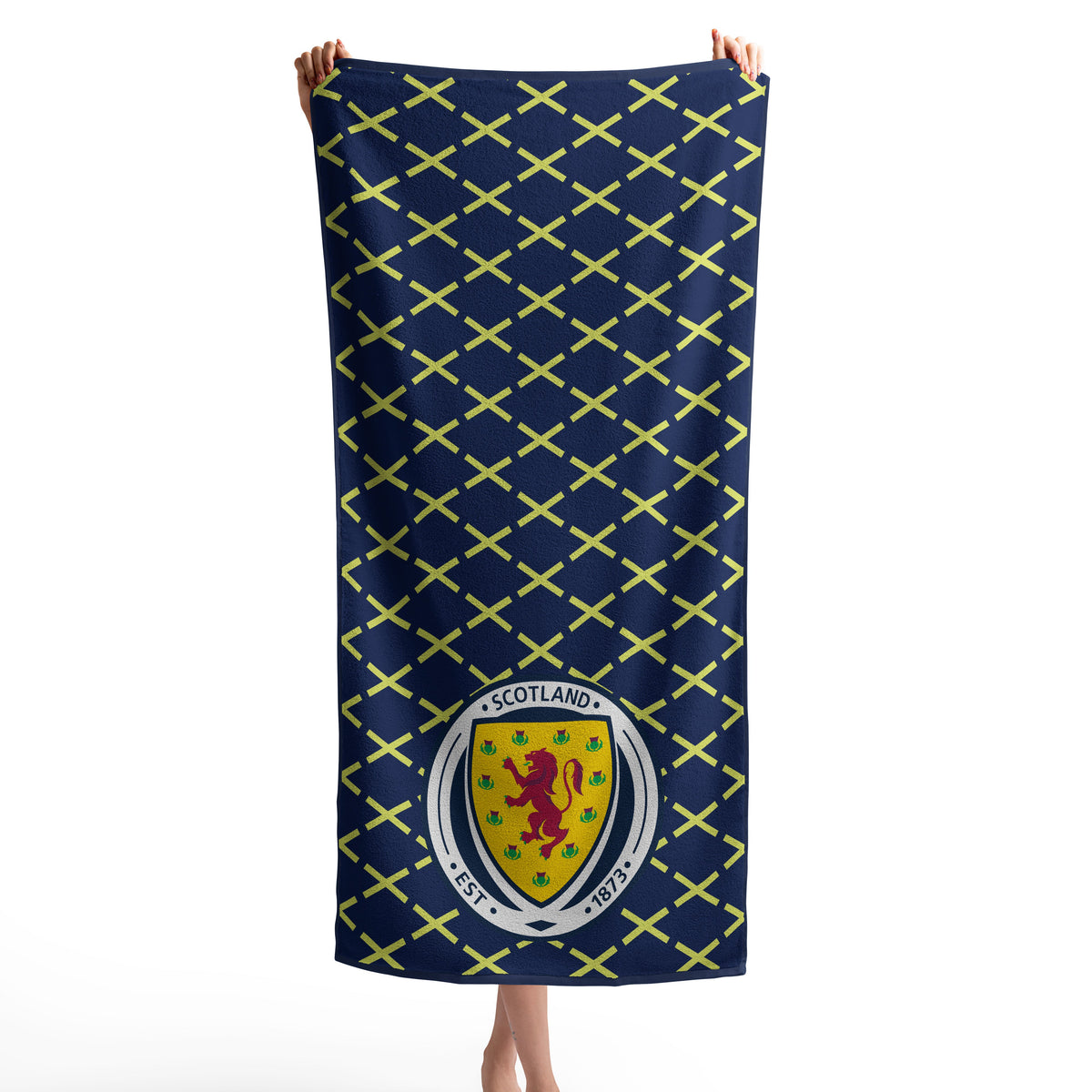 Scottish FA Saltire Crossed Pattern Option A Beach/Sports Towel (140x70cm)