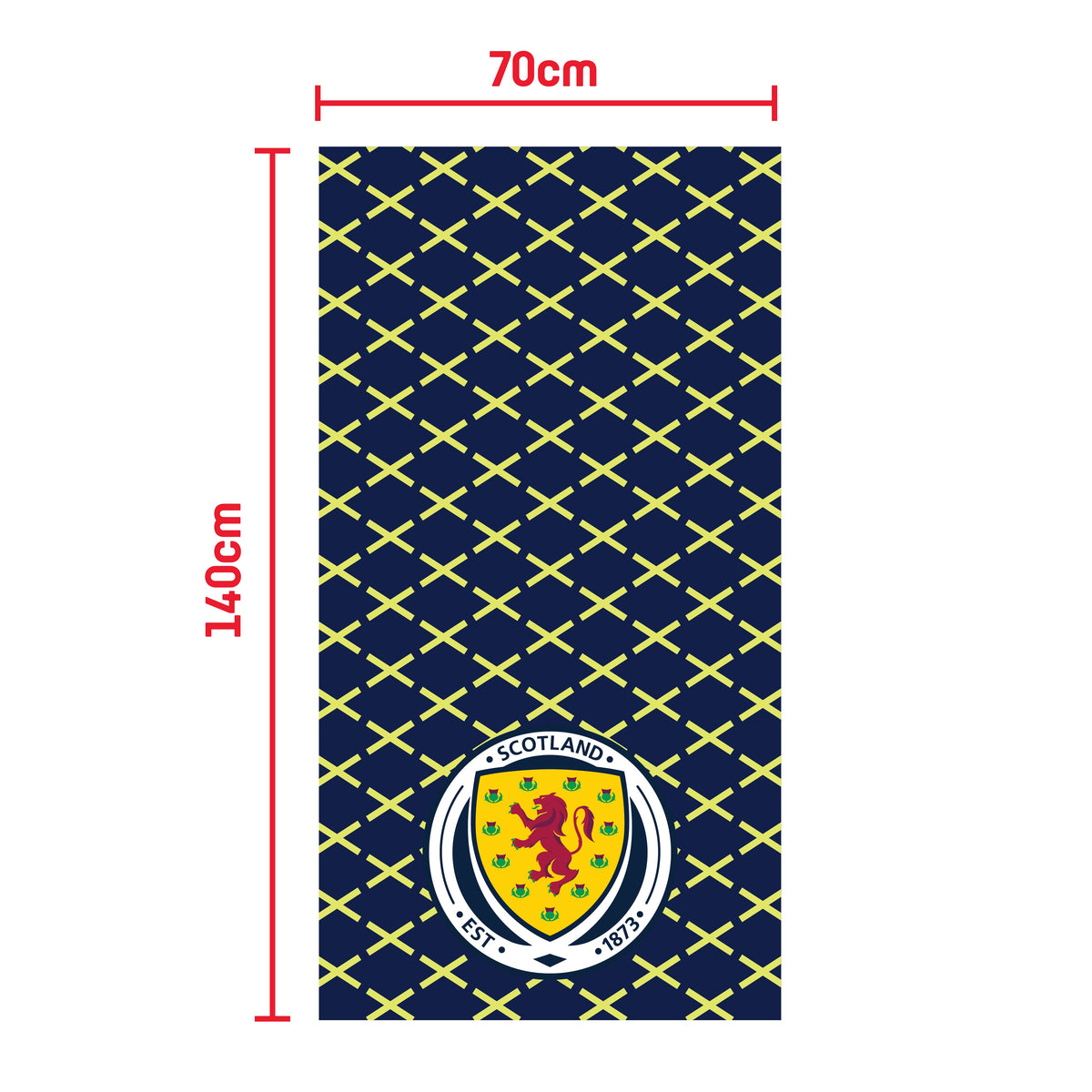 Scottish FA Saltire Crossed Pattern Option A Beach/Sports Towel (140x70cm)