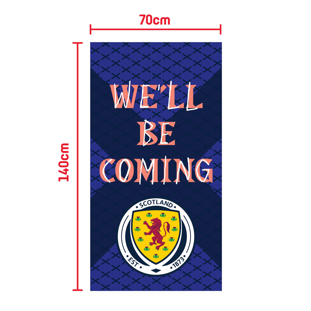 Scottish FA We'll Be Coming Option A Beach/Sports Towel (140x70cm)