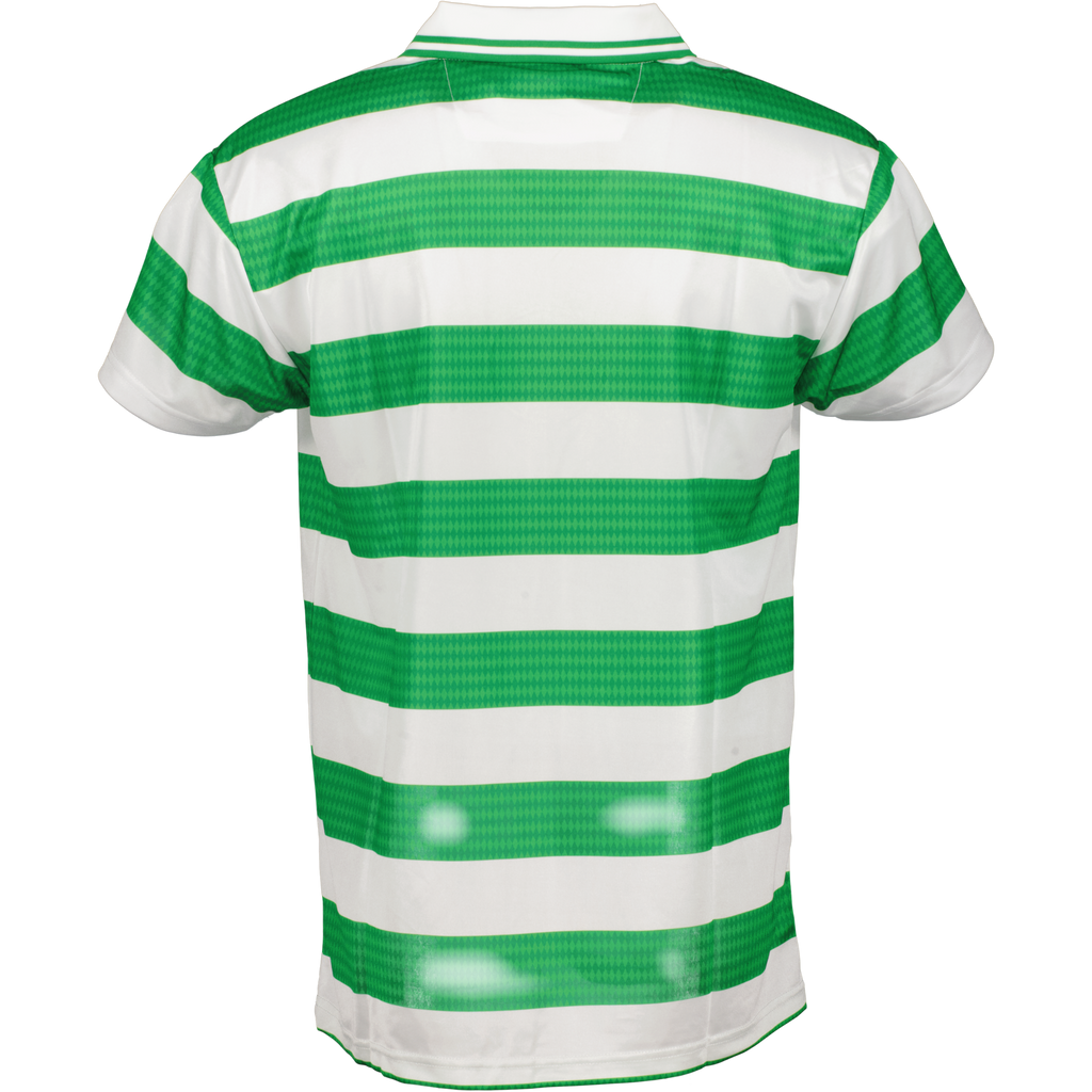 CELTIC 98-99 RETRO SHIRT BLACK/LIME GREEN STRIPES