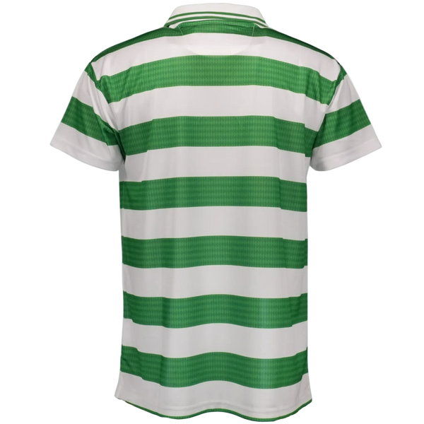 CELTIC 98-99 RETRO SHIRT BLACK/LIME GREEN STRIPES